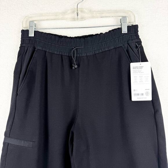 NWT Athleta Triumph Hybrid Wide Leg Drawstring Crop Black Sz S Athleisure Travel - Picture 6 of 16